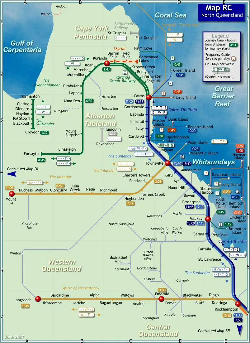 Rail Map Northern Queensland - Gambaran